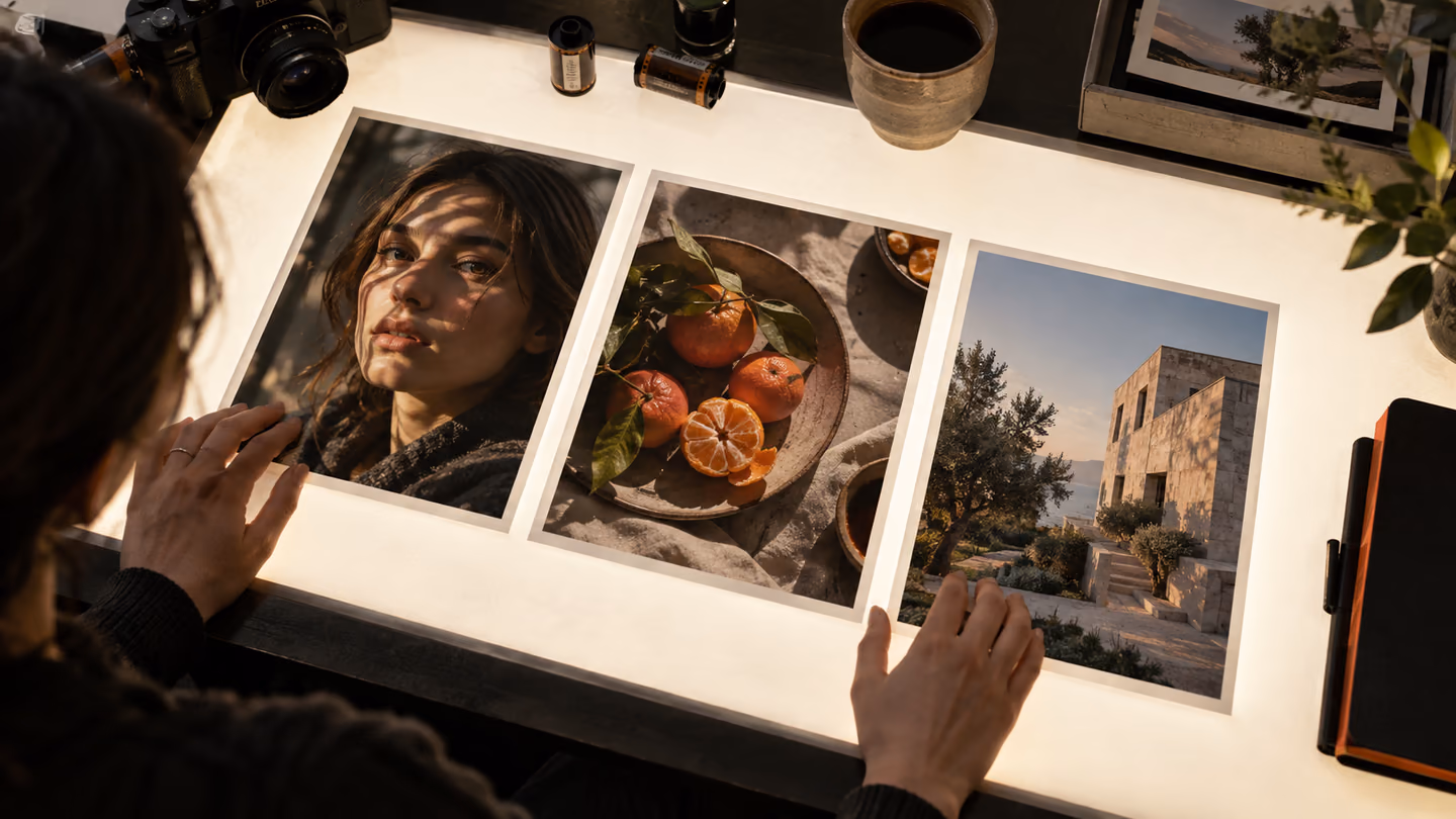 Collection of natural-light photography scenes with lifelike materials.