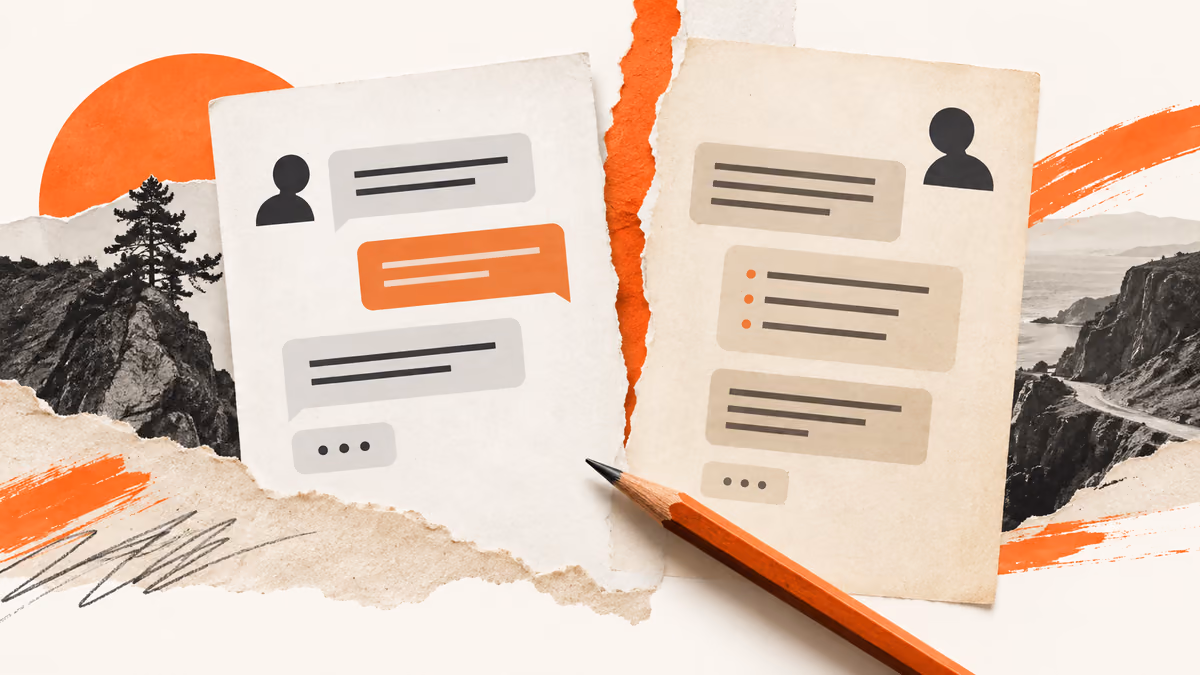 Two conversation documents reviewed with one pencil.