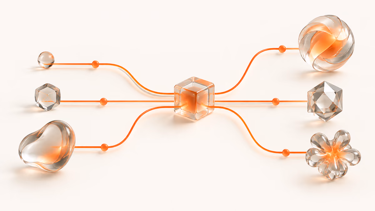 Three computational forms connected by a routing switch.